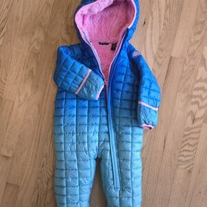Cute!!!! Snozu 18 Month Snowsuit Girl Pink and Blue Fleece Lined